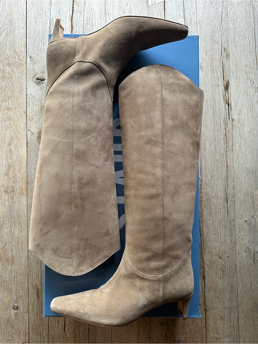 STAUD Wally Suede Boots in Dune